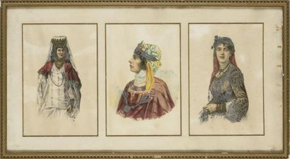 null Suite de 3 aquarelles de femme orientale
30 x 19 cm chacune