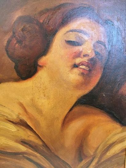 null Souvenir Russe, portrait de femme
huile sur carton, 
Signée
34 x 25 cm
