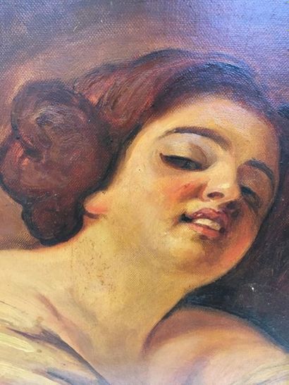 null Souvenir Russe, portrait de femme
huile sur carton, 
Signée
34 x 25 cm