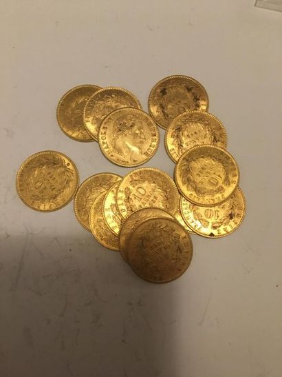 null 15 pièces 10 francs or Napoléon III Lauré