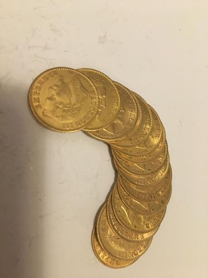 null 15 pièces 10 francs or Napoléon III Lauré
