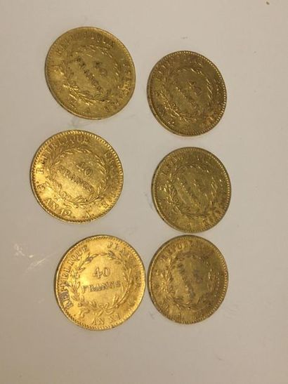 null 6 oièces d'or 40 francs Bonaparte Premier Consul
