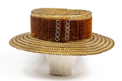 null Imposant chapeau pour dame, canotier, derby de la Belle Epoque Circa 1905/1910....