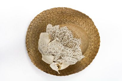 null Deux petits chapeaux de mode en paille du dernier quart du XIXe siècle. 
Le...
