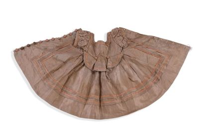 null Petite robe à crinoline de fillette d'époque Napoléon III, en taffetas rayé...