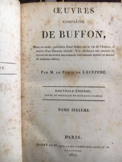 null OEuvres complètes de Buffon par M. le comte de Lacepède, 1818. Série de 1 à...