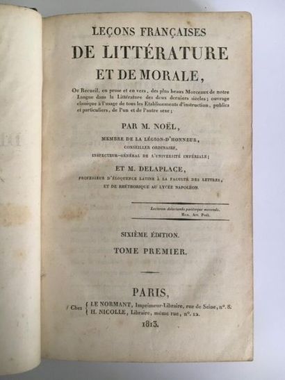 null Tome premier des Leçons françaises de littérature et de morale, par M.Noël et...