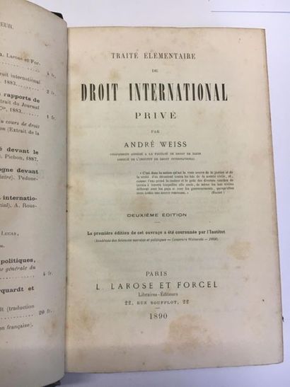 null Traité élémentaire de Droit international privé, par André Weiss. L.Larose et...