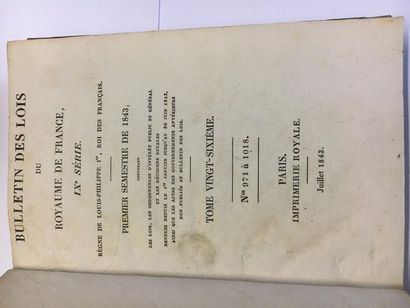 null Lot composé de 7 ouvrages :
Bulletin des lois du Royaume de France, 8ème série,...