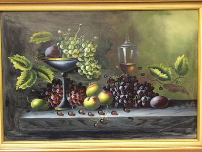 null Nature morte aux raisins
Huile sur toile
59 x 88 cm