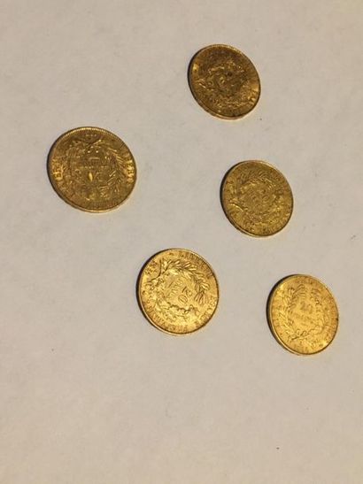 null 5 pièces or 20 francs Minerve