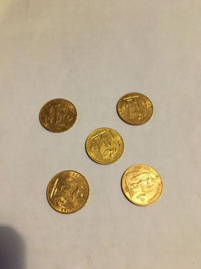 null 5 pièces or 20 francs Génie