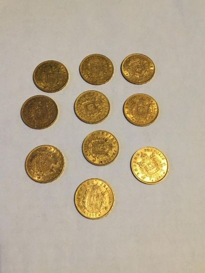 null 10 pièces or 20 francs Napoléon lauré