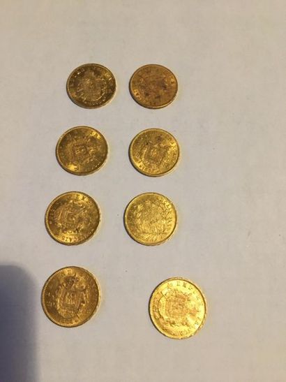 null 8 pièces or 20 francs Napoléon lauré