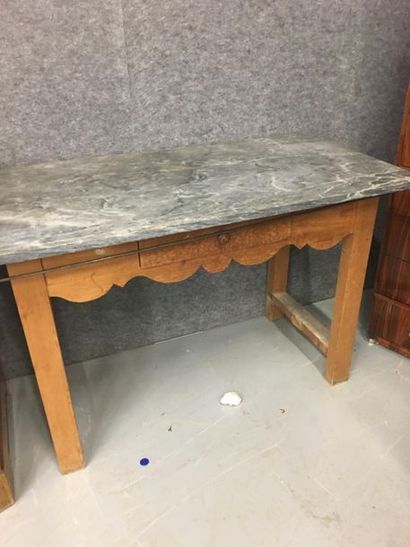 null Table d'office plateau marbre gris 
L 114 P 61 H 78 cm