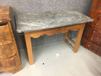 null Table d'office plateau marbre gris 
L 114 P 61 H 78 cm