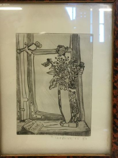 null Marie Thérèse LEMAITRE
Bouquet de fleurs 
Lithographie
23 x 17 cm