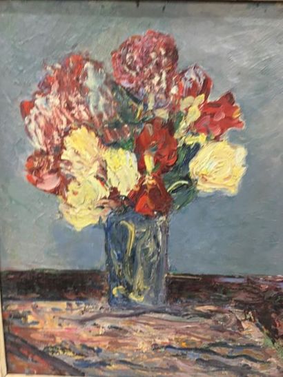 null RAMON 
Bouquet de fleurs
Huile sur toile
46 x 54 cm
Cachet d'atelier au revers...