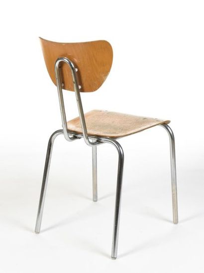 null 4 chaises en bois à structure tubulaire 