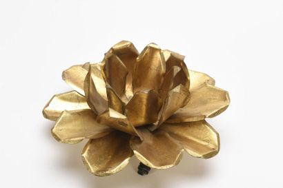 null Paul MOERENHOUT (XX- XXI ème)
Paire d'appliques Fleur en bronze à patine doré...