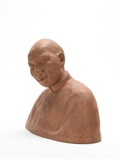 null Gaston HAUCHECORNE (1880-1945) 
Epreuve d'artiste
Buste d'homme en terre cuite.

Signature...