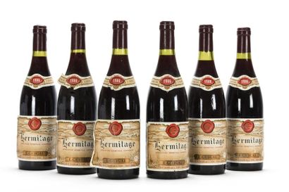 null 6 B HERMITAGE Rouge ( 4 e.l.a; 1 e.t.a; 1 clm.a.) Guigal 1986