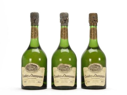 null 3 B CHAMPAGNE COMTES (1 e.l.a; 2 e.a; 2 corroded caps) Taittinger 1973