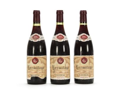 null 3 B HERMITAGE Rouge (2 e.a; 1 e.t.a; 2 bouchons engagés) Guigal 1975