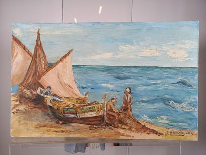 null Don Carli
Vue de plage
huile sur toile
38 x 60 cm
signée et datée