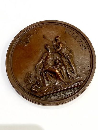 Médaille de NAPLES en bronze, 117gr, 73,8...