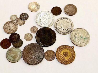 Lot de monnaies du XIXème siècle 
Dont. 2...