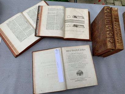 null Philippe Miller Dictionnaire des Jardiniers. 5 volumes in-4 reliés cuir (sur...