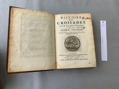 null Maimbourg. Histoire des croisades. 1675. Tome I seul. (Mouillures).