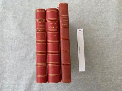 null Guerre de 1870. 3 volumes. Dont Vinoy (textes uniquement) et Martiny de Riez....