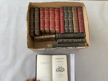 null Un ensemble 16 volumes XIXe reliés cuir. Littérature.