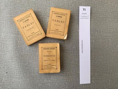 null La Fontaine. Fables et Paul et Virginie. 3 volumes minuscules brochés.