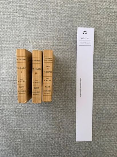 null La Fontaine. Fables et Paul et Virginie. 3 volumes minuscules brochés.
