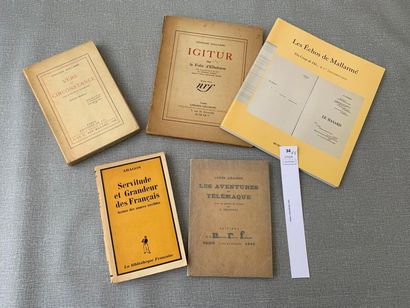 null Mallarmé & Aragon. Un ensemble de 5 volumes.