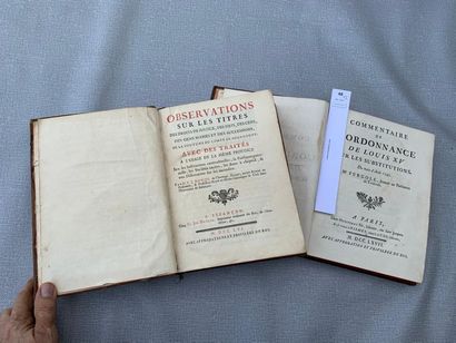 null [Droit]. Un ensemble de 2 volumes in-4 : Dunod, Observations, Besançon, 1756...