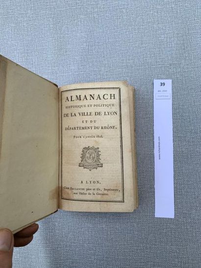 null Almanach de la ville de Lyon. 1808.