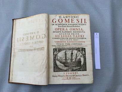 null Antoine Gomez. Opera Omnia. 2 tomes en 1 volume. Petit in-folio. Lyon, 1661...