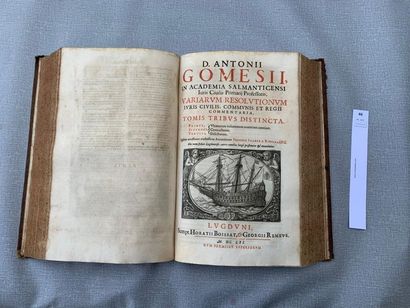 null Antoine Gomez. Opera Omnia. 2 tomes en 1 volume. Petit in-folio. Lyon, 1661...