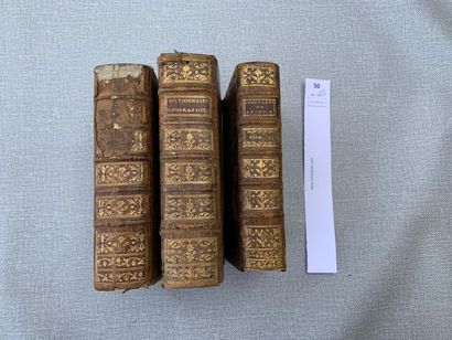 null [Géographie]. Un ensemble de 3 volumes XVIIIe, dont Vosgien, Dictionnaire géographie,...