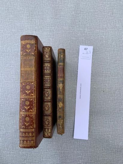 null Un ensemble de 3 volumes bien reliés, dont 2 maroquin XVIIIe.