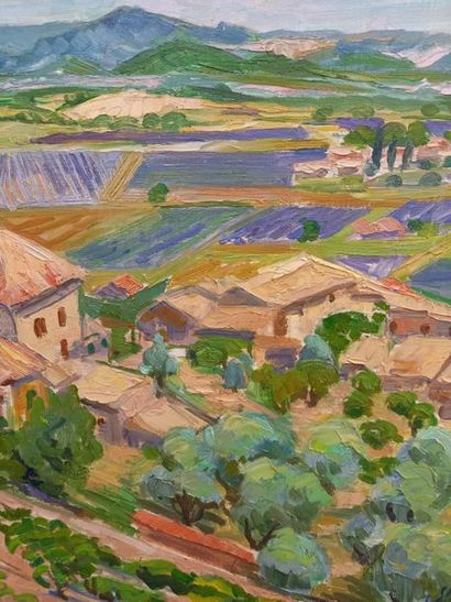 null L.J.Simon (1920-2000)
Peintre de St Etienne
Paysage de Provence
Huile sur toile
Signé...