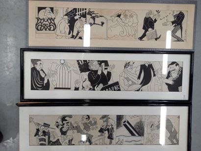 null Carlo RIM (1902-1989)
Suite de 3 dessins
52 x 11.5 cm