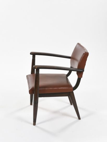 null Charles DUDOUYT (1885-1946) Dans l'esprit de 

Suite de trois fauteuils à structure...