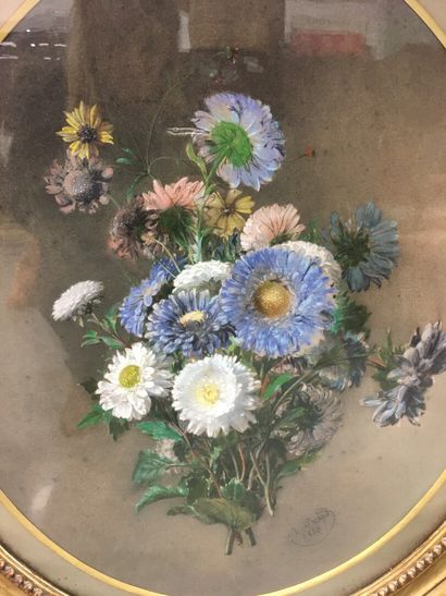 null A SICARD

Fleurs

Mine et aquarelle sur papier

60 x 49 cm

Signée daté 185...