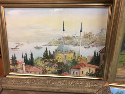 null Andrée MICHEL

vue de la mosquée d'Ortakoy sur le Bosphore

huile sur toile...