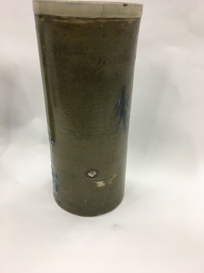null Vase rouleau cylindre en grès émaillé 

H : 29.5 cm